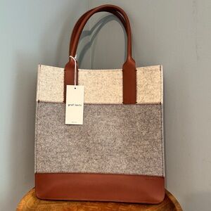 [graf lantz] Jaunt Tote - Granite • Heather White • Sienna Leather